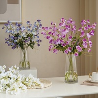 Fleurs artificielles suspendues en soie, glycine personnalisée, longues tiges, blanc, violet, bleu, forme de haricot, décoration de mariage et de maison, sur commande