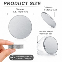 Pièces vierges de 40 mm en alliage de zinc plaqué argent pour gravure, pièces de défi personnalisées gravées au laser pour collection et souvenirs