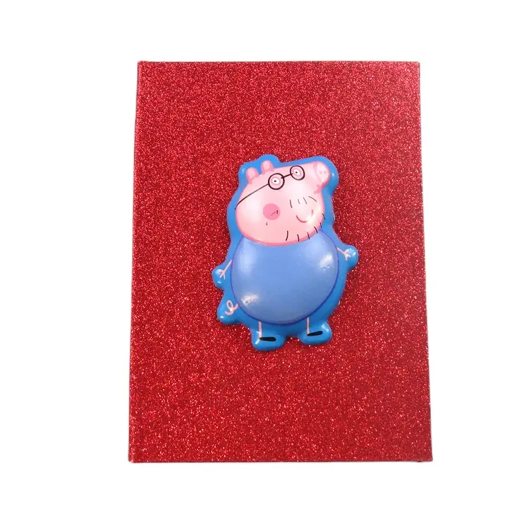 OEM New design PIG relax squishy notebook/student Diary with glitter cover customize design print,best price