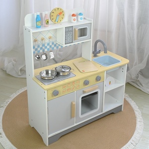 Ensemble de cuisine jouet en bois pour enfants, scène simulée, pour petites filles, avec petit réchaud et ustensiles de cuisine simulés - Product Image 1