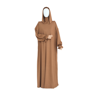 Para Habib Luxury Satin Abaya and Hijab Set Venta al por mayor Ropa islámica barata 2 piezas de elegante vestido de estilo cárdigan - Product Image 4