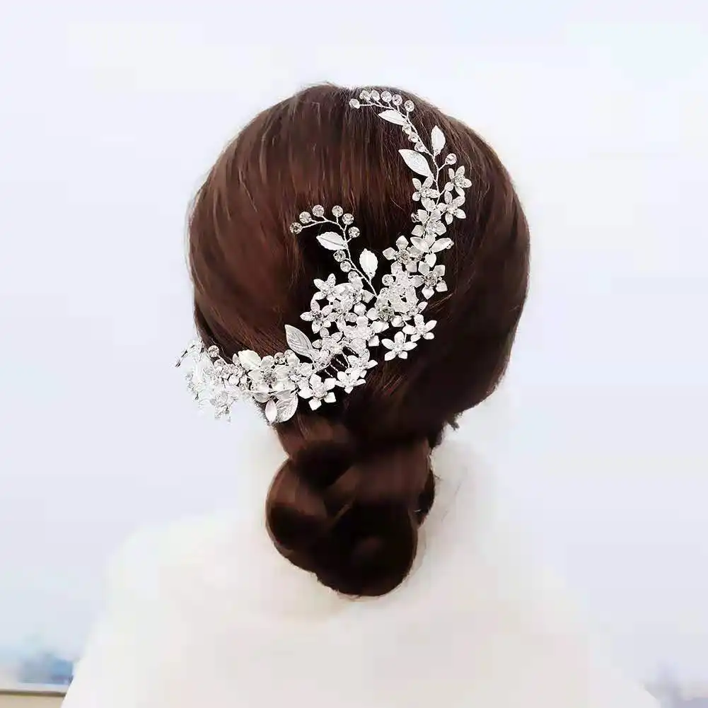 Peigne à cheveux en cristal et Floral pour femmes, accessoire de fête de fiançailles, de mariée, pour mariage, nouveauté,