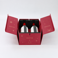 Boîtes cadeaux rigides pliables pour vin avec logo personnalisé, vente en gros, pour une ou deux bouteilles, emballage rectangulaire vide en carton kraft pour boissons