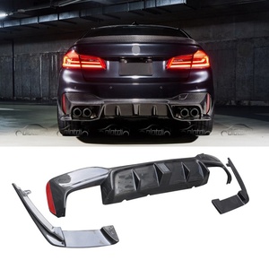 3D Style Carbon Fiber Rear Diffuser Bumper Lip <b>Splitters</b> Fin Spoiler Flaps for BMW 5 Series G30 F90 M5 - Product Image 1
