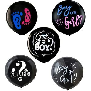Hot 36inch Latex Black <b>Balloon</b> Gold Blue pink Confetti Baby Boy Girl Ballon White Custom Gender Reveal <b>Balloons</b> - Product Image 3