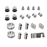 Kit complet de salle de bain avec roulettes de 39 mm de diamètre, porte de douche en verre sans cadre, en acier inoxydable SS304