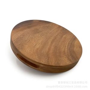 Tabla de cortar de madera maciza para cocina, redonda, de doble cara, para carne y alimentos cocinados - Product Image 5