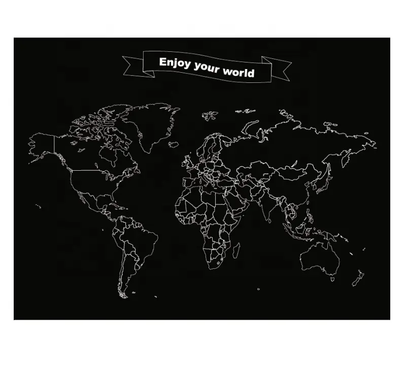 Wholesale World Map Sticker Vinyl Easy Remove Blackboard Wall Sticker Using Home Decoration for Home Decal Custom Made XM-BK080