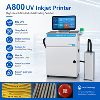 Máquina de Codificación de Inyección de Tinta UV de Formato Grande A800 de 54 mm, Impresora Digital de Alta Definición de 600 DPI para Embalaje de Plástico, Madera y Metal