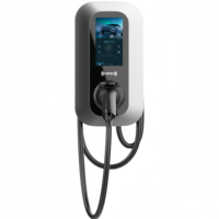Nouvelle borne de recharge murale pour véhicules électriques de type 2, norme européenne, 11 kW, écran tactile Android 7 pouces, WiFi, câble de 5 m, certifiée CE, utilisation domestique et commerciale