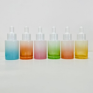 Cosmetic Packaging 30ml Glass Serum <b>Bottle</b> <b>Empty</b> pink Red Blue Green Purple Frosted Essential Oil Glass Dropper <b>Bottle</b> - Product Image 6