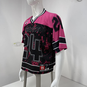 Jersey Sepak Bola Amerika Klasik Retro Pria dengan Kerah V dan Panel Jaring Ventilasi untuk Klub dan Latihan - Product Image 4