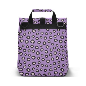 Sac à lunch isotherme pliable et réutilisable à motif léopard violet, faible MOQ, durable, avec logo personnalisé, sac à lunch portable pour femmes - Product Image 2