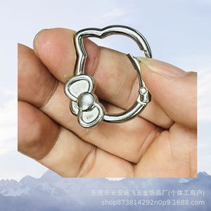 Porte-clés en alliage de zinc avec boucle à ressort en forme de tête de chat pour la fabrication de bracelets, accessoires de bijoux DIY - Product Image 2