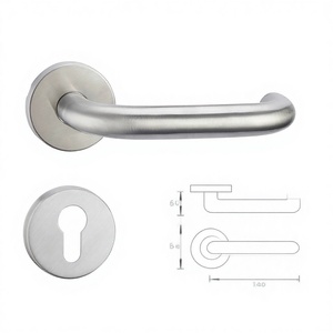 Modern Lever Hardware <strong>Pull</strong> Lock 201/304 Stainless Steel <strong>Door</strong> <strong>Handle</strong> Set with Easy Installation for Home Exterior - Product Image 1