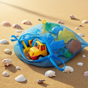 TOYBOLA Kids Beach Tipper Truck <b>Toy</b> <b>Set</b> with Rake Shovel Sand Molds-Plastic Sand Play in Mesh Bag - Product Image 2