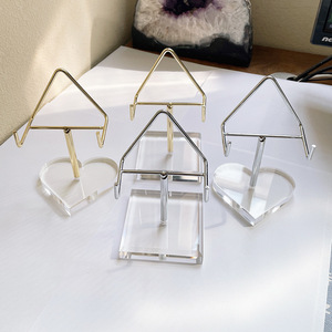 Support <span class=keywords><strong>de</strong></span> Présentation en Acrylique pour Pierres Brutes, Cristaux et Minéraux – Socle Métallique pour Décoration - Product Image 1