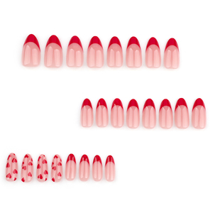 <span class=keywords><strong>Uñas</strong></span> Postizas Francesas de Alta Calidad para el Día de San Valentín, Diseño de Labios con Forma de Almendra, <span class=keywords><strong>Uñas</strong></span> Artificiales para Decoración de <span class=keywords><strong>Uñas</strong></span> en Salón - Product Image 3