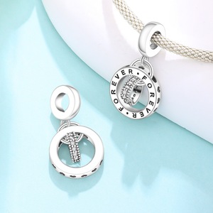 Copper Heart <b>Charm</b> Dangle Bead Love Lock Key Enamel CZ Jewelry Fit Bracelet Women Valentine's Day Gift - Product Image 6