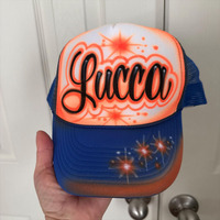 Casquette de baseball réglable à 5 panneaux en polyester et mousse avec impression de logo personnalisé par sublimation, style color block néon, type trucker