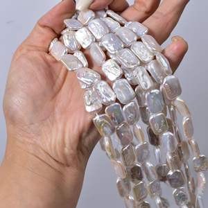 12-13mm <b>White</b> <b>Button</b> Pearl Particles Natural Freshwater Baroque Shape for DIY Necklace Jewelry Making - Product Image 2