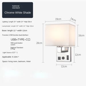 Lámpara <span class=keywords><strong>de</strong></span> Pared LED <span class=keywords><strong>de</strong></span> Acero Inoxidable Color Cromo Brillante, Material E14, Decoración <span class=keywords><strong>de</strong></span> Dormitorio, <span class=keywords><strong>para</strong></span> Habitación <span class=keywords><strong>de</strong></span> Hotel - Product Image 2