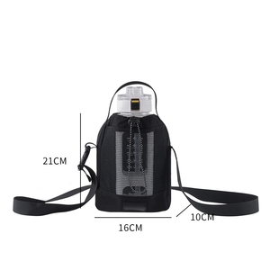 Sac à bandoulière grande capacité pour bouteille d'eau, sac de rangement unisexe léger avec cordon de serrage, sac de voyage à bandoulière - Product Image 6