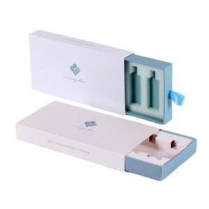 Custom Rigid Paper Cardboard Cosmetic Skincare Packaging Drawer Box with EVA Foam Insert