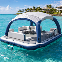 Plateforme flottante gonflable portable pour événements lacustres, quai aquatique durable pour la famille et les amis