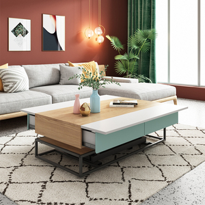 Tavolo <span class=keywords><strong>da</strong></span> <span class=keywords><strong>Pranzo</strong></span> Multifunzione in Legno con Piano Sollevabile Regolabile in Altezza, Tavolino <span class=keywords><strong>da</strong></span> Caffè Moderno per Soggiorno - Product Image 3