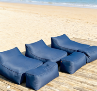 Fauteuil inclinable de jardin unique pour l'extérieur, canapé de jardin, chaise longue, transat de plage, housse de pouf uniquement