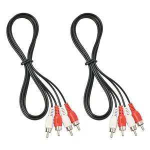 Kabel Audio Stereo RCA panjang OEM konektor kabel Audio Stereo pria ke Male 2-RCA