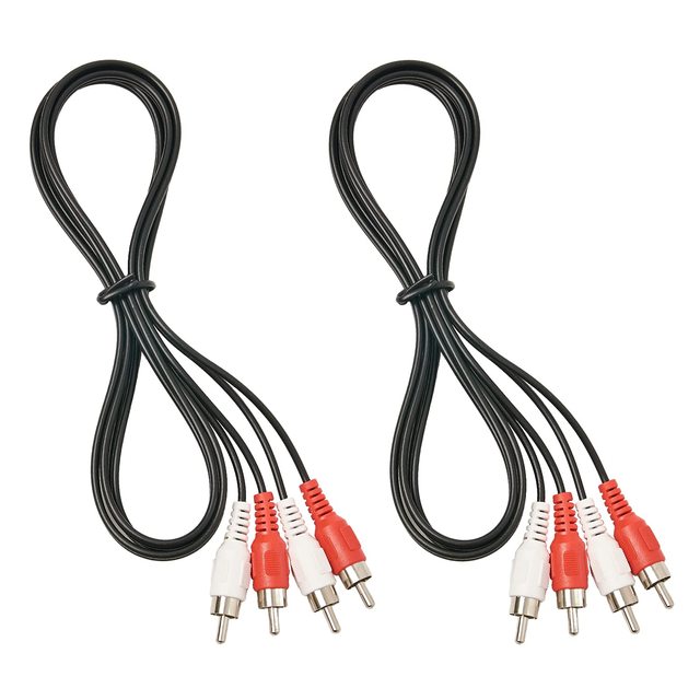 OEM 2-RCA Male to Male Stereo Audio Cable Twisted Pair 5mm Outer Diameter Gold Connectors Non-Shielded for Car Use