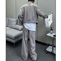 Ensemble en jean et veste en denim décontracté pour homme, respirant, séchage rapide, délavage clair, tenue en denim deux pièces