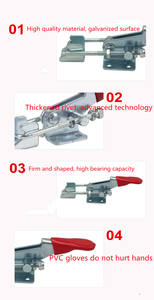 Abrazadera de palanca de acción de pestillo de acero GH-40323, Clip de captura de Autobloqueo con perno en U de liberación rápida, capacidad de 360 libras para montaje industrial - Product Image 3