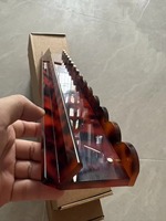 Règle de Mahjong 4-en-1 en acrylique pour quatre joueurs, avec tri magnétique américain, transparente, couleur écaille de tortue, cartes d'échecs universelles