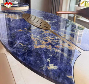 럭셔리 딥 블루 화강암 주방 아일랜드 조리대 천연 딥 블루 화강암 스톤 가구 식탁 리셉션용 - Product Image 3