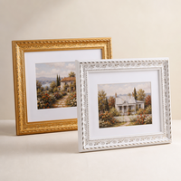 Cadres photo vintage français en relief, dorés et blancs, avec passe-partout, en gros, fabrication OEM, livrés en boîte pour la vente par correspondance