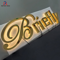 Letrero de Letras Personalizadas con Retroiluminación LED de Acero Inoxidable 3D para Publicidad, Negocios, Oficinas, Tiendas, Letrero Exterior Frontal