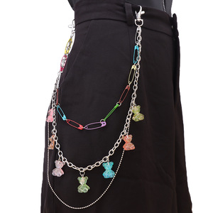 กำไลข้อมือแฟชั่นสายคาดเอวทำจากโลหะผสมสังกะสีหลากสีดีไซน์กลวงมีหลายห่วง - Product Image 6