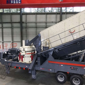 Broyeur à cône de pierre dure mobile 100-200 Tph, Machine de concassage de pierre de gravier de granit de basalte portable, concasseur à cône mobile - Product Image 2