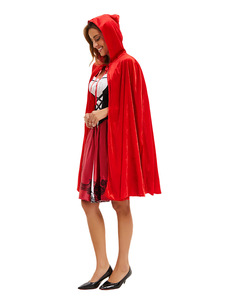 Costume di Halloween Cappuccetto Rosso Gotico per Adulti Unisex in Poliestere, Abito Medievale con Mantello per Cosplay - Product Image 5