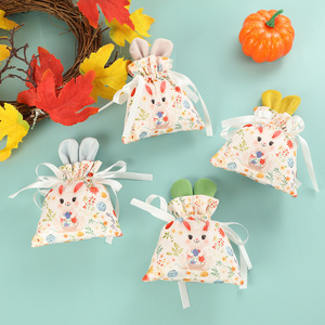 DAMAI Cute Rabbit Drawstring <b>Bags</b> with Bunny Ears - <b>Easter</b> Egg & Candy Storage <b>Bags</b>, Cartoon Party Favor Packaging Supplies - Product Image 2