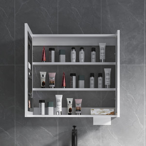 Moderno 2 puertas LED iluminado botiquín Marco de aleación de aluminio 3 años de garantía espejo para Hotel apartamento Villa vanidad pared - Product Image 3