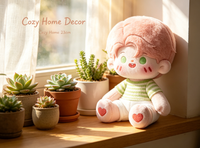 Peluche personnalisée style Kpop, en coton doux, cheveux roses, unisexe, pour collection de fans, cadeaux, figurine, jouet, couleurs personnalisées