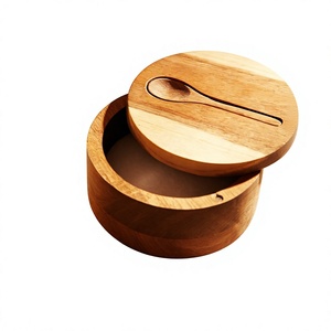 Round Wooden <b>Jar</b> Custom Logo Eco-Friendly 250ml Classic Design Handmade with Wooden Lid <b>for</b> Spice Tea Coffee <b>Storage</b> - Product Image 3
