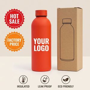 Bouteille d'eau sport en acier inoxydable 304 rouge de 500 ml, logo personnalisé, bouteille isotherme portable pour l'extérieur - Product Image 4