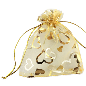 Pochette Cadeau en Organza Cœur Multicolore avec Cordon de Serrage pour Bijoux, Sacs à Bonbons de Mariage - Product Image 3