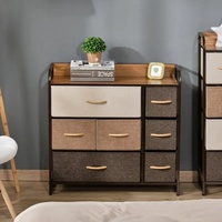 Meuble de rangement en tissu de style américain contemporain, écologique, peu encombrant, à tiroirs, avec dossier, multi-niveaux, pour villa, transfrontalier