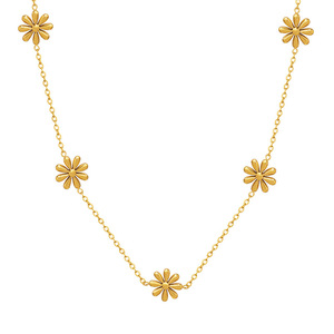 สร้อยคอโชกเกอร์สแตนเลสสตีล | ดีไซน์เดซี่ชุบทอง18K - Product Image 1